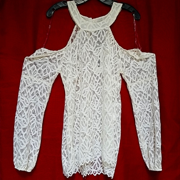 Longo L'arno Lace Tunic Top Off Shoulder Sleeves - Picture 1 of 4